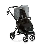Hauck 3 in 1 Kinderwagen komplettset Atlantic Plus Trio Set, inkl. Babyliegeschale Kinderautositz Gruppe 0 für Isofix Base Beindecke Cupholder leicht, ab Geburt bis 22 kg, Melange grey/Caviar