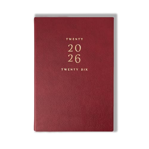 2026 Planner Diary with 320 Pages, Vegan Leather Diary with Daily, Weekly and Monthly Planning, 2026 Planner A5 Week to View, Selfcare, Goals, Dreams, Yearly Notebook, A5 Planning Journal (Burgundy)