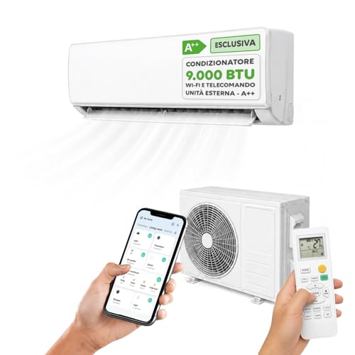 Wintem – Condizionatore 9000 BTU Inverter R32, Wi-Fi, A++/A+, Compressore