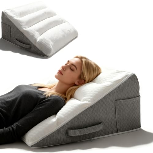 Strixorn Coussin incliné pour lit, Coussin de Lecture en Mousse à Mémoire de Forme, Coussin Triangulaire pour l'apnée du Sommeil, Coussin Triangulaire...