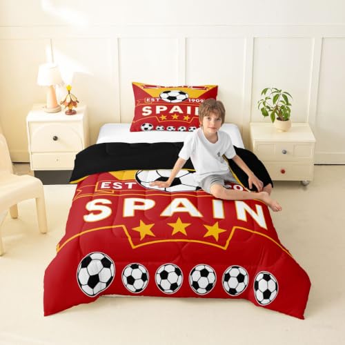 Image of Feelyou Football Soccer Comforter Set Twin Size Bedding Set