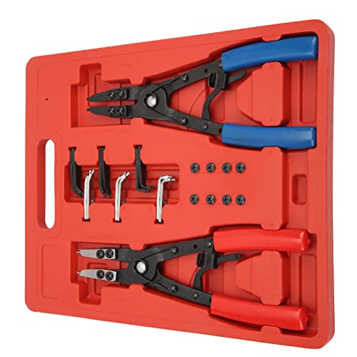 Alicate de anel de pressão interno, conjunto de alicates de anel universal eficiente 2 peças à prova