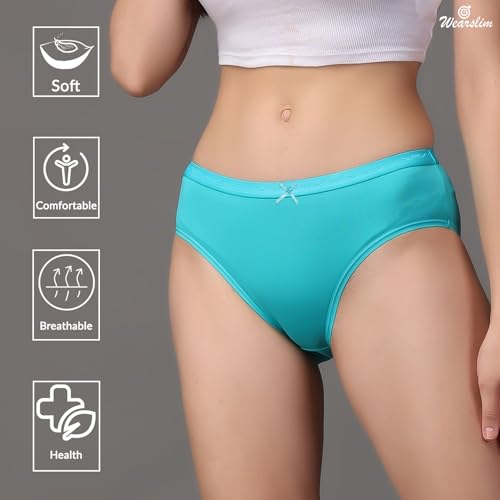 Image of Wearslim Premium Women Soft and Comfortable Women's Cotton Bikini No Show Panty | Ladies Invisible Breathable Briefs Soft Stretch Hipster Underwear