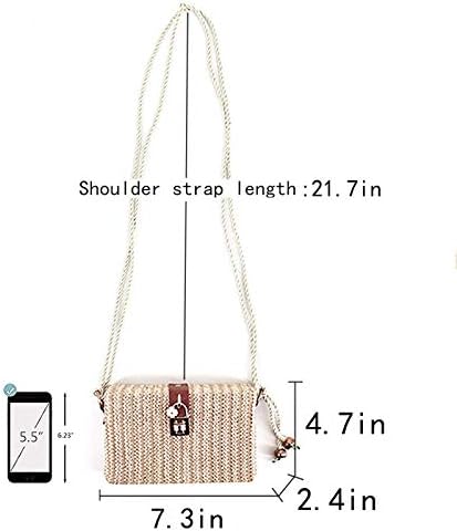 Van Caro Handwoven Cotton Straw Shoulder Bag Crochet Tassel Beach Bohemian Purse for Women - Image 5