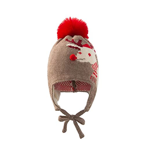 DUHGBNE-Unisex-Wintermuetze-Strickmuetze-Kindermuetze-Baby-Beanie-fuer-Maedchen-und-Jungen-Beanie-Kinder-Strick-Earflap-Muetze-Warme-Weiche-Jungen-Maedchen-Tierdruck-Pluesch