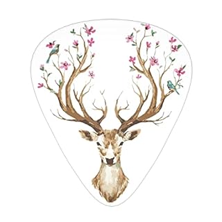 Lot de 12 médiators en bois de cerf – 0,46 mm/0,71 mm/0,96 mm d’épaisseur – Pour guitares électriques, basses, ukulélé - Les Beatles, Paul McCartney, John Lennon, RIngo Starr, George Harrison