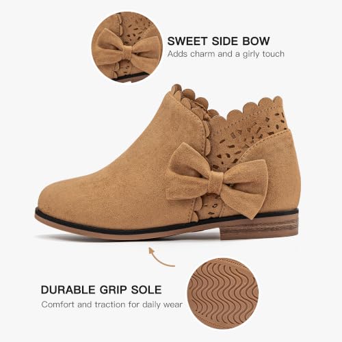 Image of Dufannie Girls Ankle Boots Girls Booties Toddler Little Big Kids Fall Boot