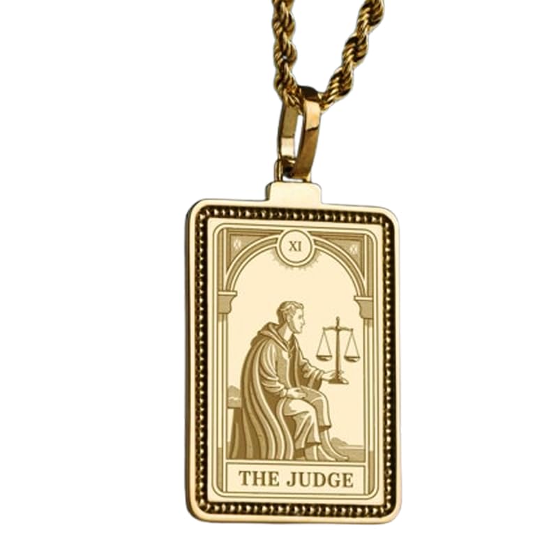 Collier pendentif Juge en argent plaqué or, le cadeau idéal pour avocat et diplômé en droit