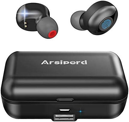 Bluetooth Wireless Earphones, True Wireless Headphones BT 5.0 Earbuds 60H Playtime Deep Bass Stereo Sound with Mic, Auto Pairing, IPX5 Waterproof, In Ear Sport Headphones With 2000mAh Charging Case
