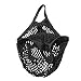 Produktbild Nopea Netzeinkaufstaschen Einkaufsnetz Netze Tasche Kartoffelsack aus Bio-Baumwollschnur Tasche ver Die Umweltschonende Einkaufsmethode (Schwarz)
