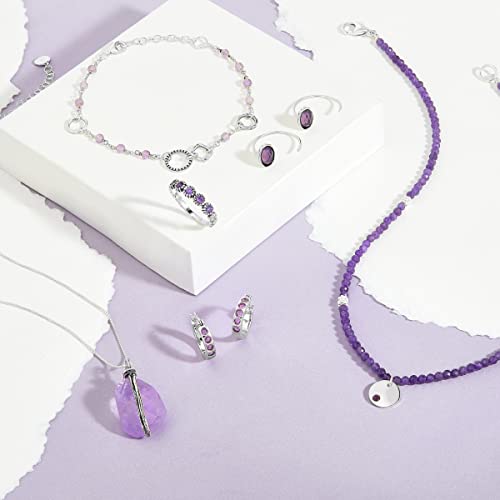 Silpada 'A Certain Charm' Natural Amethyst Bead Bracelet In Sterling Silver, 8" #TOP5
