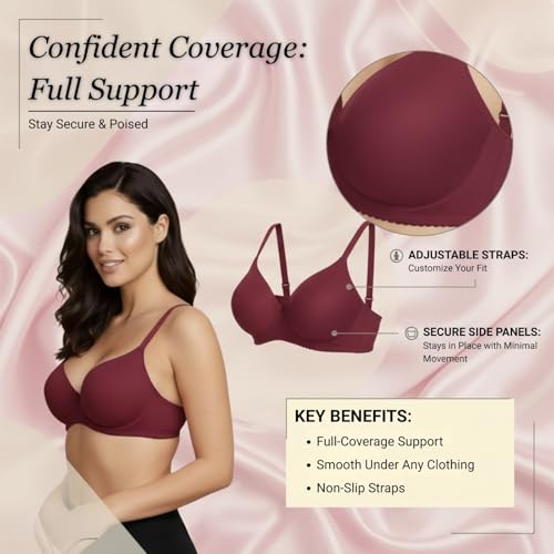 Image of Saforia Cuddlecot Cotton Padded T-Shirt Bra for Women | Wire-Free Full Coverage Bra | Breathable Soft Cotton Everyday Bra | Seamless Comfort Innerwear