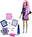 Produktbild Barbie FHX00 Haarfarben-Spaß Puppe (lila Haare) mit Farbwechsel inkl. Accessoires und Schablonen und Galaxie-Print Kleid, ab 5 Jahren