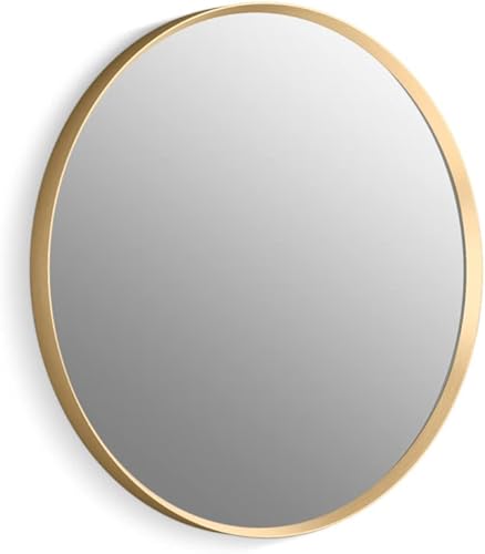 Kohler K-31367-BGL Artist Editions Essential Mirror Collection, espejo de pared, espejo de tocador, redondo de 22 pulgadas, dorado cepillado moderno