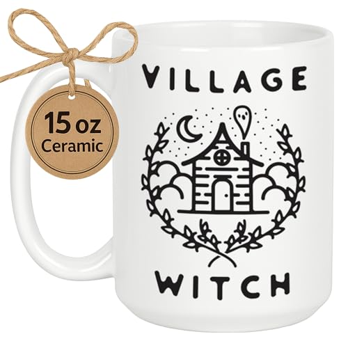 LookHUMAN Halloween Large Coffee Mug | Wicked/Witchy Coffee Mug for Men & Women, Double-Sided Print White Ceramic Coffee Cups, Dishwasher & Microwave Safe, Novelty Gift | Spooky Latte/Tea Mug 15 oz