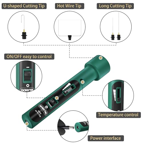 GONYTIA 27W Hot Wire Foam Cutter, Upgraded Cutting Tool with Temperature Controller Light Indicator, Styrofoam Hot Knife Foam Cutter for XPS Foam, EPE, EVA, KT Board, EPS Foam, Sponge - Image 3
