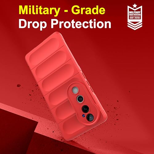 Image of amazon basics Back Case Cover for Vivo V40 Pro 5G (Silicone Magic-Red)