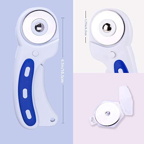 45mm-Rotary-Cutter-with-5-Pcs-Rotary-Cutter-Blades-and-A5-Cutting-Mat-Rotary-Cutter-for-Fabric-Rotary-Cutter-Set-for-Quilting-Sewing-Arts-Crafts-Sharp-and-Durable 45mm-Rotary-Cutter-with-5-Pcs-Rotary-Cutter-Blades-and-A5-Cutting-Mat-Rotary-Cutter-for-Fabric-Rotary-Cutter-Set-for-Quilting-Sewing-Arts-Crafts-Sharp-and-Durable
