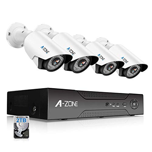 A-ZONE Security Camera System 4 Channel 1080P DVR...