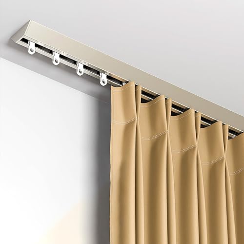 Riel para Cortina de Techo, rieles de aleación de Aluminio Resistentes para Cortinas, rieles Lisos para Montaje en Techo para Sala de Estar, Dormitorio y biombo, Barras metálicas para ventan