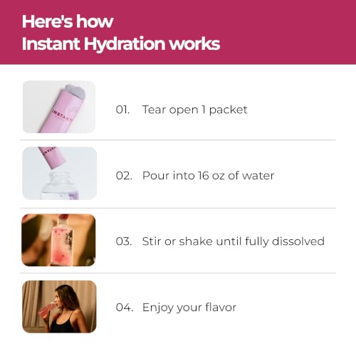 Image of Instant Hydration Sugar Free Electrolytes Powder Packets - Lychee Electrolyte Drink Mix & Travel Essentials - Post Workout Recovery, Brain Health, Muscle & Tissue Support - 20 Sticks