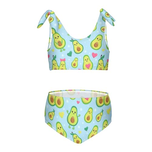 Wusikd Funny Avocado Girls Swimsuits Two Piece Swimwear Bikini Set for for Girls Size 7-8T Multi