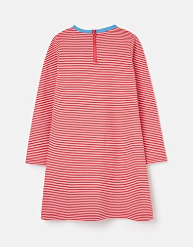 Joules Girl's Rosalee Back Zip Pink Stripe Long Sleeve Horse Dress4