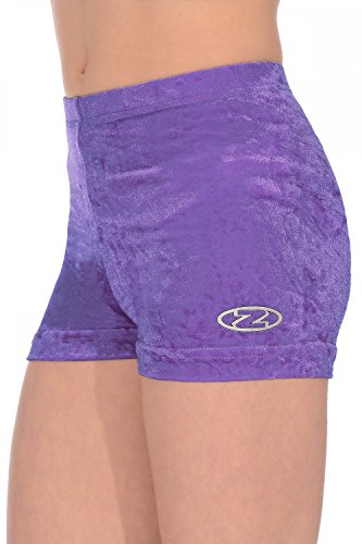 The Zone Crushed Velour Gymnastics Shorts 30 Purple