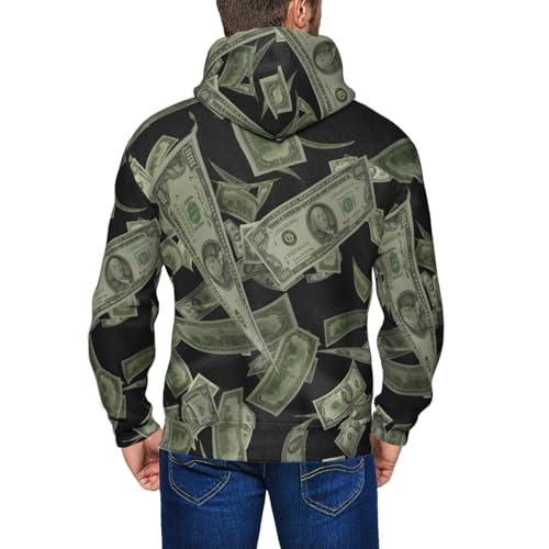 Sweat à capuche imprimé dollar pull doux molletonné toutes saisons - 3