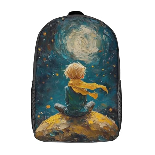LMYmoney Mochilas Owl IV para crianças, mochilas escolares com impressão 3D, mochilas de viagem modernas para crianças do ensino fundamental e médio., The Little Prince Painting