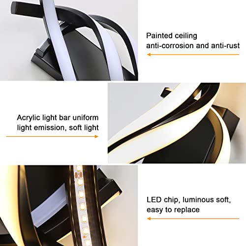 Comely Aplique Pared Interior LED, 22W 2500LM Nero Minimalista Lámparas de Pared Bianco Caldo 3000K para Salón, Dormitorio, Comedor, Pasillo - imagen 5