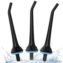 Cordro Replacement Tips for Oralfree,Nicwell,Nicefeel,COSLUS,Mospro,Zerhunt,McNaval Water Flosser, Replacement Heads Oral Irrigator Jet Tip Nozzel,Blcak3 Pack