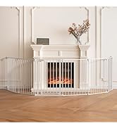 Mumeasy 150" Extra Wide Baby Gate, Play Yard Child Safety Gate, Dog Gates with Auto-Close Door, D...