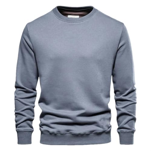 Pull streetwear coton hommes : sweat-shirt uni classique à manches longues