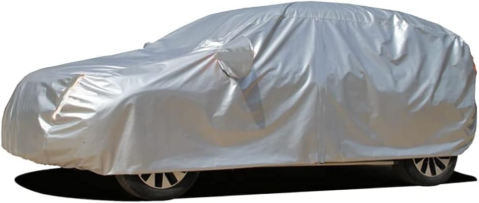 Auto Hub Car Cover Compatible with Mahindra Logan with Mirror Pocket, Weather Proof, Triple Stitched, Logan Car Cover- Plain Silver