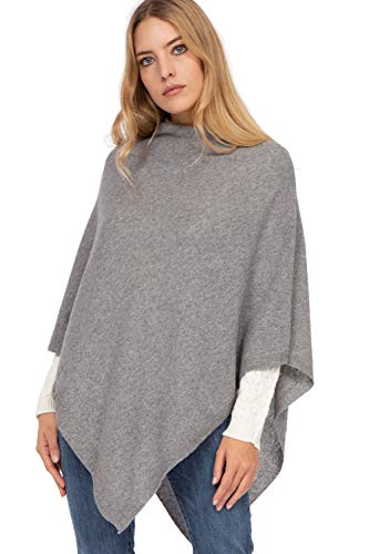 Marine Cashmere - Poncho aus Kaschmir-Mischgewebe für Damen, zart und weich, aus Kaschmir (Grau)