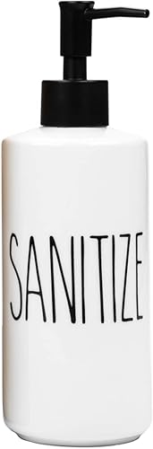 Heartland Home Bomba desinfectante de manos grande de porcelana de 16 onzas para desinfectante de manos de gel líquido desinfectante de manos.