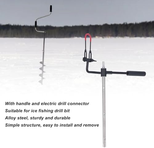 20 Inch Hand Ice Drill Auger Ice Chisel Ice Insert Sewing Alloy Steel Ice Shanty Anchors for and Handle Ice Fishing Burrowing