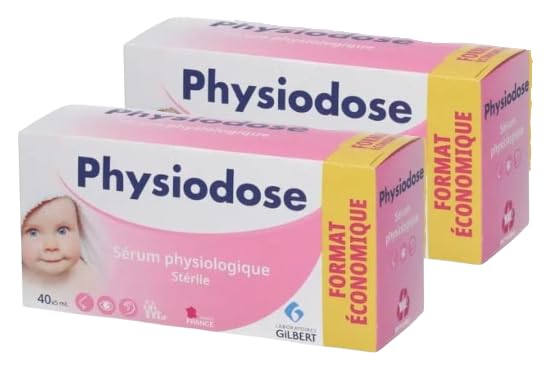 PHYSIODOSE Suero Fisiológico Monodosis Bebé – Pack de 2 Cajas con 40 Unidosis de 5 ml – Para Lavado Nasal, Ocular y Limpieza de Heridas, Estéril y Sin Conservantes