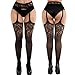 Price comparison product image Xumann 2PCS Crotchless Tights Women, Patterned Mock Suspender Stockings UK, Garter Sexy Open Gusset Tights (One Size)