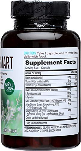 365 by Whole Foods Market, Think Smart with B Vitamins, Amino Acids, Ginkgo, Asian Ginseng, Gotu Kola, & Choline, 120 Capsules - image 3
