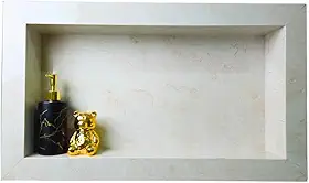 Nicho 100% Porcelanato para Banheiro Embutir 70x40 com Borda de Porcelanato Durável Banheiro, Pousada, Casa de Temporada (Bege)