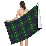 SolaraPulse Microfiber Absorbent Bath Towel, Scottish Clan MacIntyre Tartan Adult Quick-Drying Beach Towel, Travel Vacation, Outdoor Activities, Beach, Swimming Essential Accessories