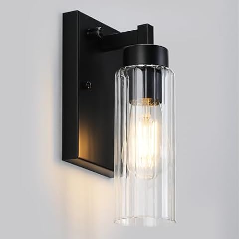Lightess Black Wall Sconce with Switch Cover
