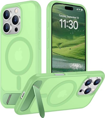 Image of Magnetic Compatible with iPhone 16 Pro Case, [Built-in Invisible Kickstand][Compatible with MagSafe] [Military Grade Shockproof] Slim Translucent Matte Phone Case for iPhone 16 Pro 6.3 inch