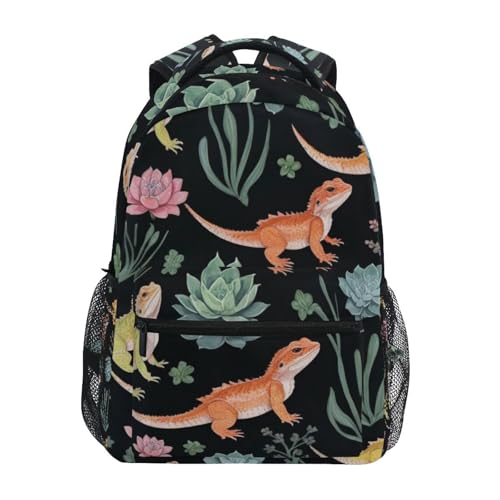 Watercolor Bearded Dragons Boys Girls Kids School Backpacks Bookbag, School Bag Travel Backpack Daypack
