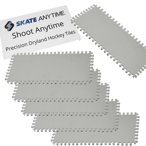 Skate Anytime – Shoot Anytime – Precision Dryland Hockey Tiles - Professional Indoor & Outdoor Hockey Shooting Pad for Practice (Gray, 6 Panel (20 sq ft))