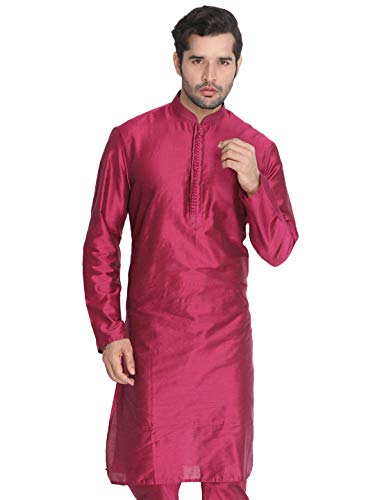 Image of VASTRAMAY Men's Cotton Blend Regular Fit Casual Kurta