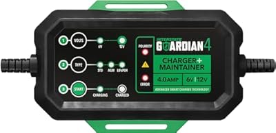Interstate Batteries 12V, 6V Battery Charger & Maintainer (12V and 6V, 4.0A) Portable, Automatic, Trickle Charging for LiFePO4, Deep-Cycle, Automotive, AGM, Powersports, Boats (CHGIB40)