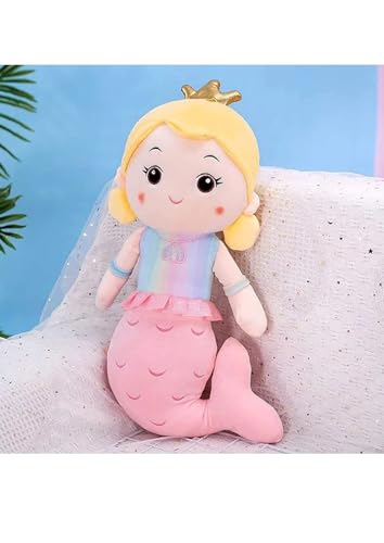 Image of Mermaid Princess Soft Toy for Kids 30 cm | Cute Plush Mermaid Doll with Crown | Soft Stuffed Toy for Girls | Baby Sleeping Companion Toy | Birthday Gift for Kids